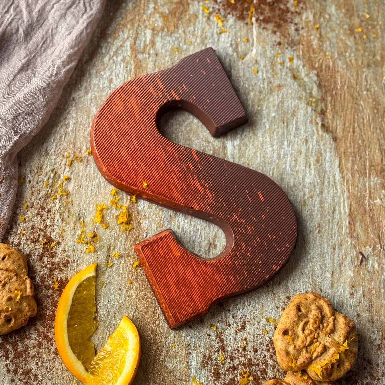 Gevulde Chocoladeletter Fudge, Sinaasappel