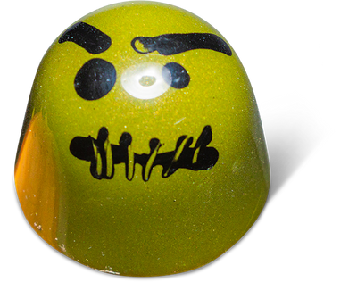 Groene Halloween-bonbon met monstergezicht