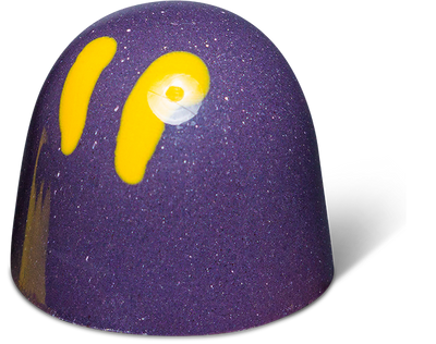 Paarse Halloween-bonbon met gele spookogen